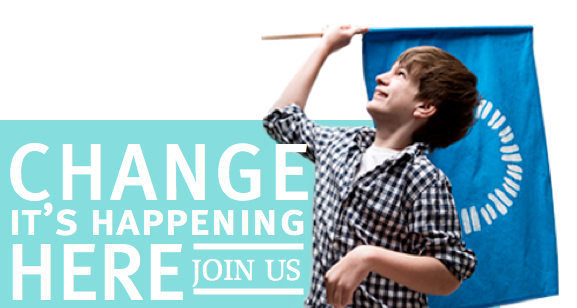 change it's happening here . join us