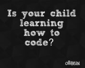 Black square with white text that reads" Is your child learning how to code?