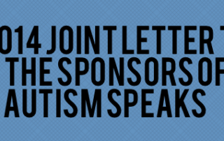 2014 Joint Letter to the Sponsors of Autism Speaks