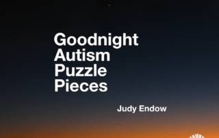 Goodnight Autism Puzzle Pieces by Judy Endow on Ollibean. Picture of crescent moon on night sky.